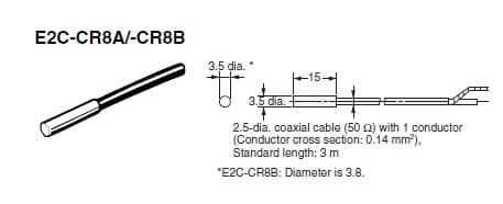 Đầu cảm biến tiệm cận rời Omron E2C-CR8A 3M 3.5mm 0.8 mm
